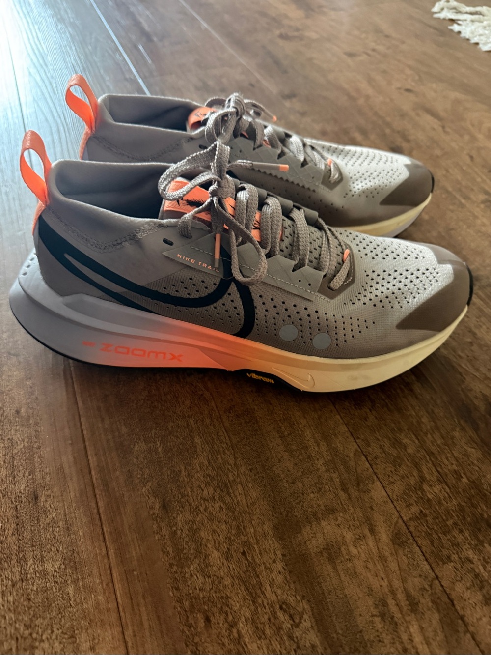 Nike Grey and Orange Trail Running Shoes